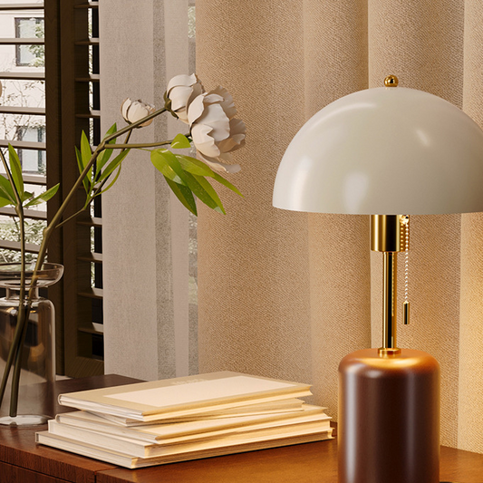 Vintage Solid Wood Bedside Table Lamp — view 2