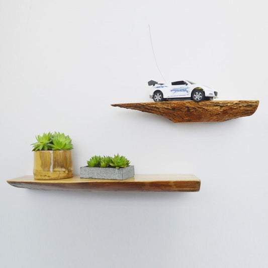 Solid Wood Wall Plant Shelf — view 2