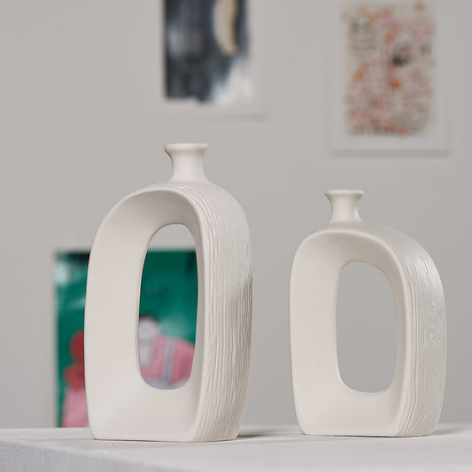 White Ceramic Vase — view 2