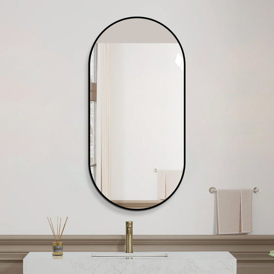 Arch Wall Mirror 60x120 cm - Black Aluminum Frame — view 2