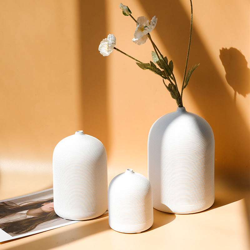 Striped Ceramic Vase — view 7