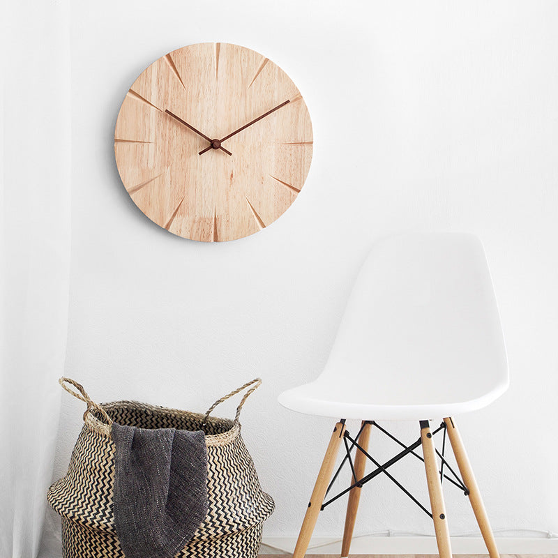 Nordic Solid Wood Silent Wall Clock — view 5
