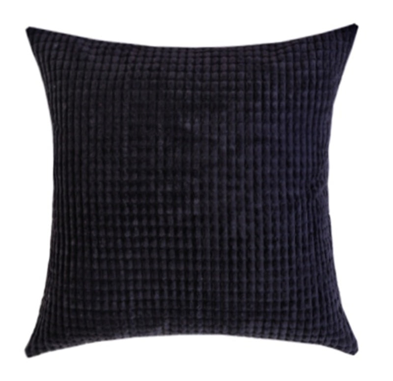 Jacquard corduroy cushion cover on a sofa