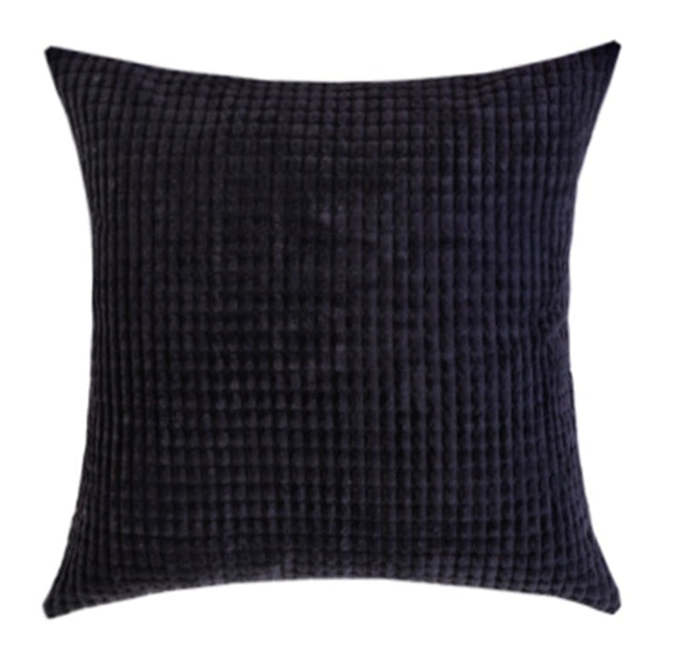 Jacquard corduroy cushion cover on a sofa