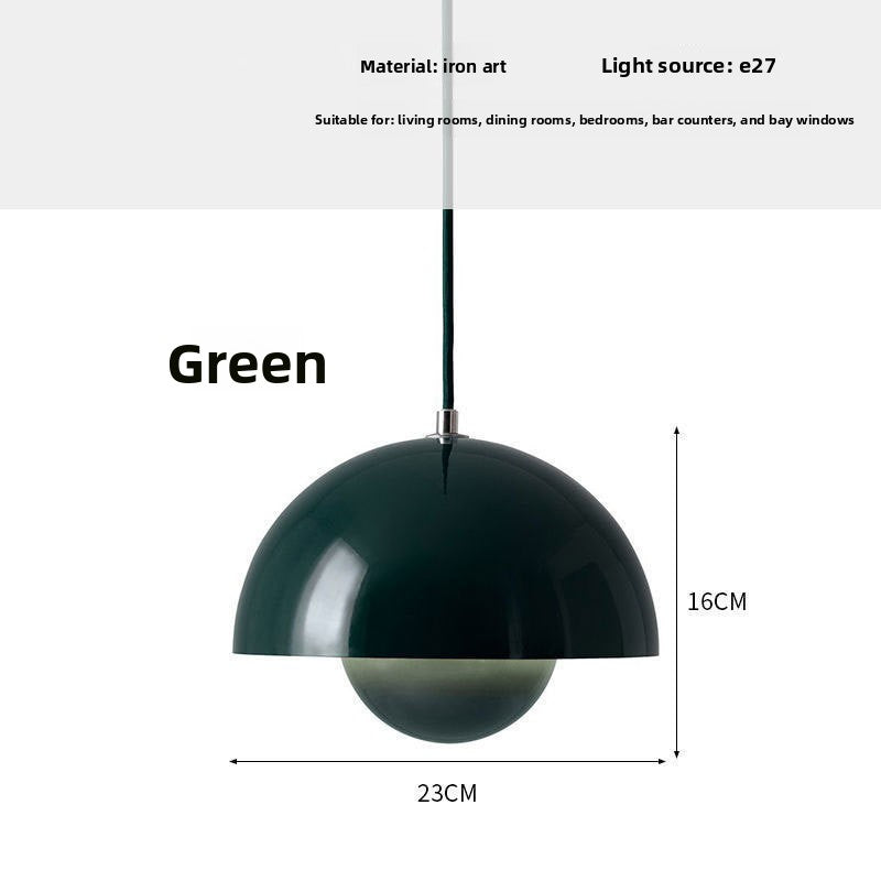 Full-Spectrum Creamy Bud Pendant Light, iron bud pendant light — view 23