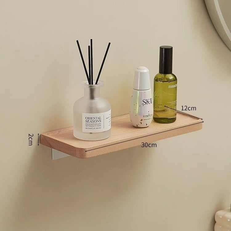 No-Drill Shower Shelf, Walnut Finish — view 11