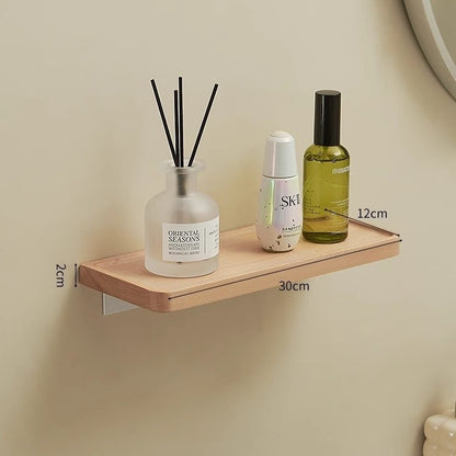No-Drill Shower Shelf, Walnut Finish — view 11