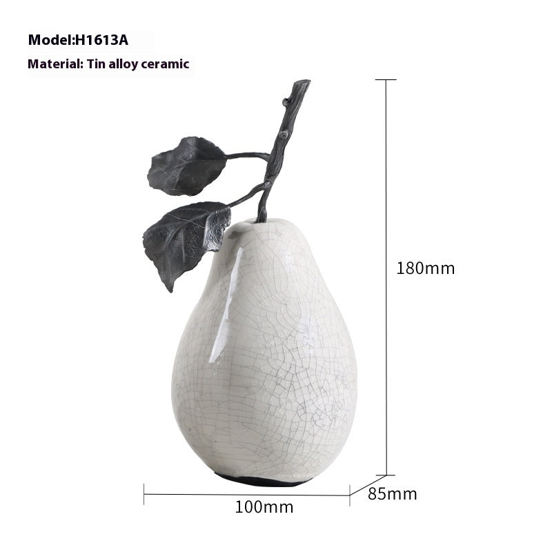 Marble-Effect Apple & Pear Sculpture — view 6