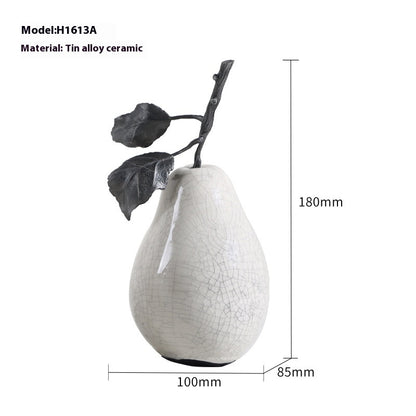 Marble-Effect Apple & Pear Sculpture — view 6