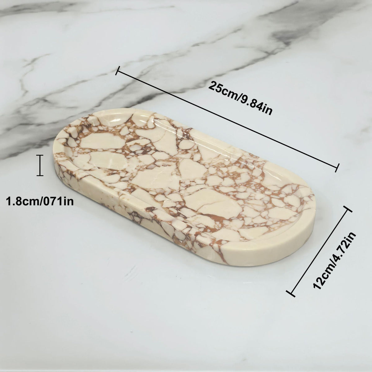 Oval Travertine Tray, stone tray — view 6