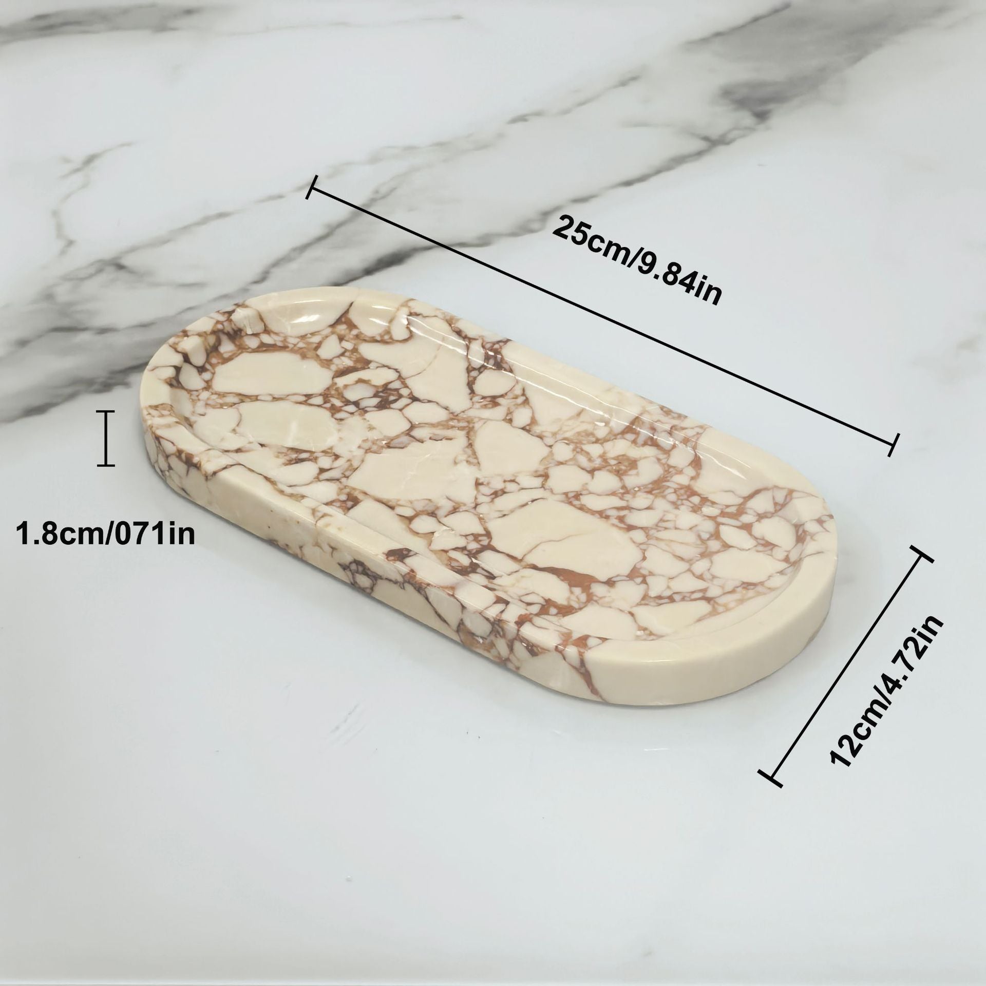 Oval Travertine Tray, stone tray — view 6
