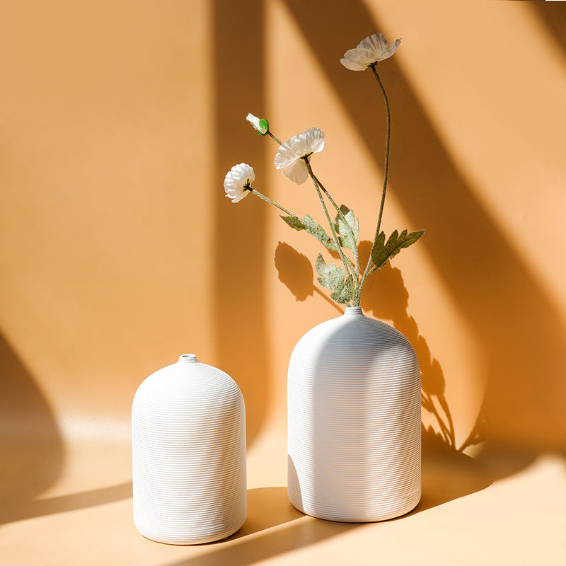 Striped Ceramic Vase — main view