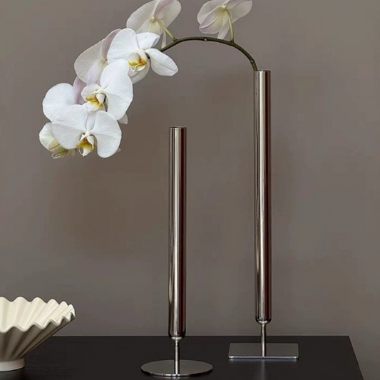 Geometric Steel Vase — faceted metal Scandinavian vase | BYHIMSELF