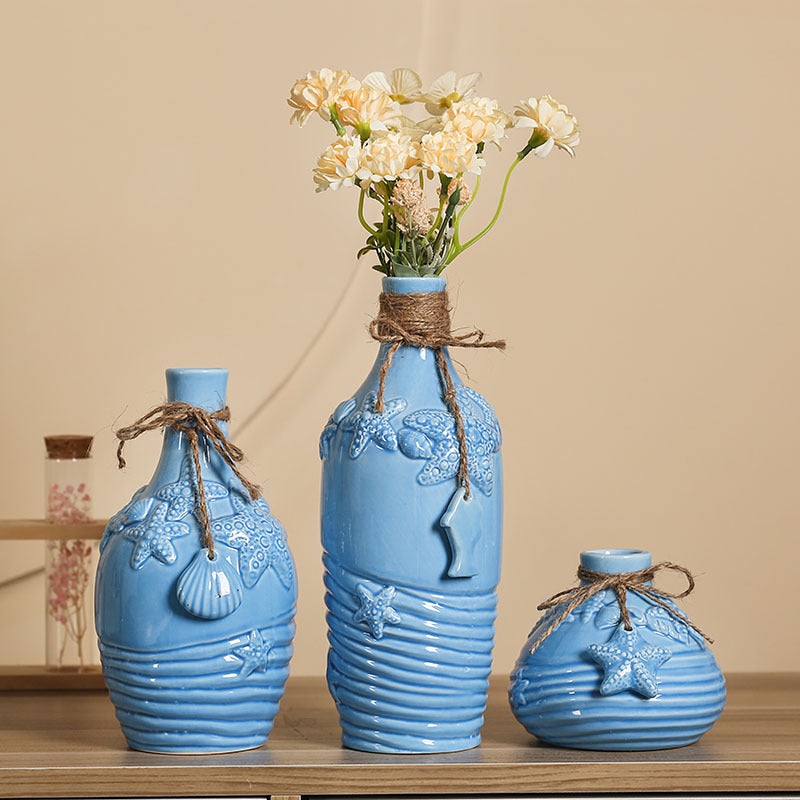 Mediterranean Ceramic Vase — textured ceramic decor | BYHIMSELF