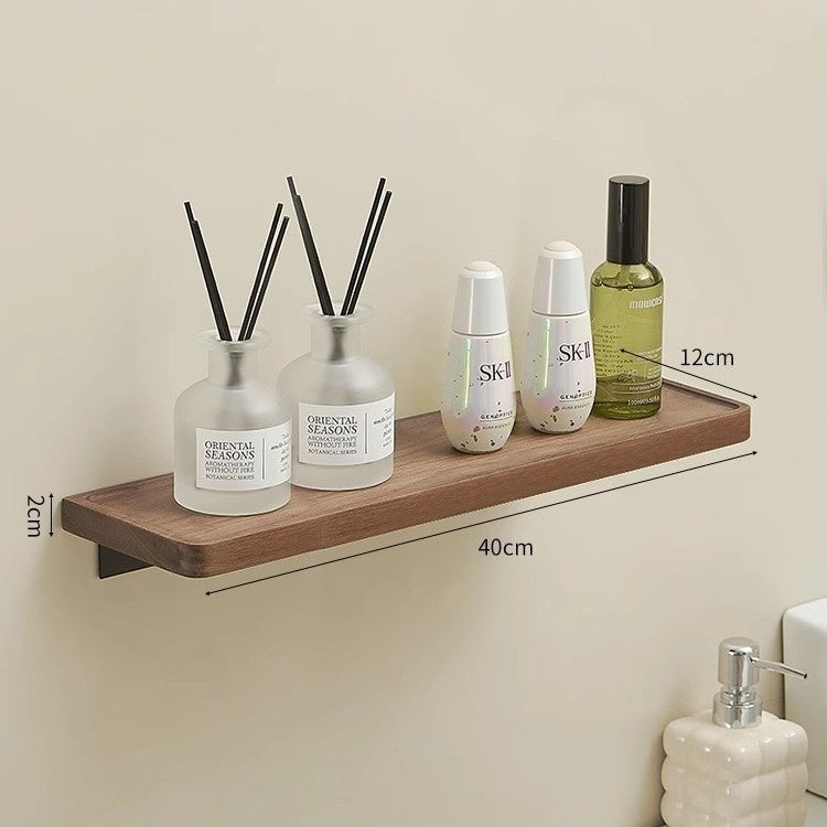 No-Drill Shower Shelf, Walnut Finish — view 8