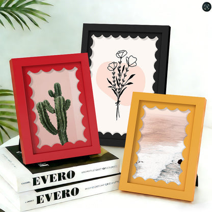 Wavy Wooden Photo Frame, Tabletop — main view