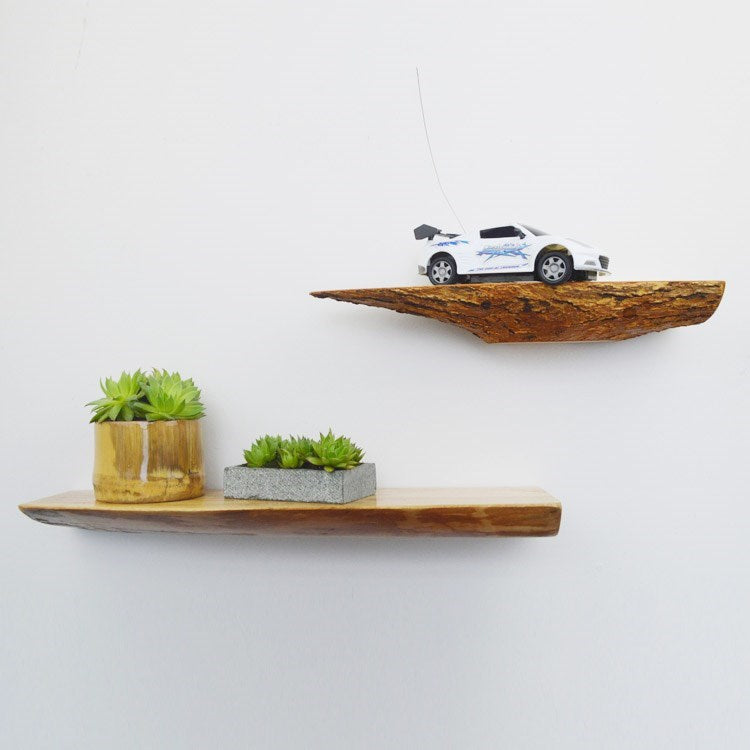 Solid Wood Wall Plant Shelf — view 2