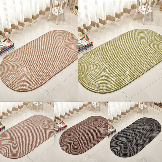 Rope-Woven Oval Rug - Machine Washable — main view