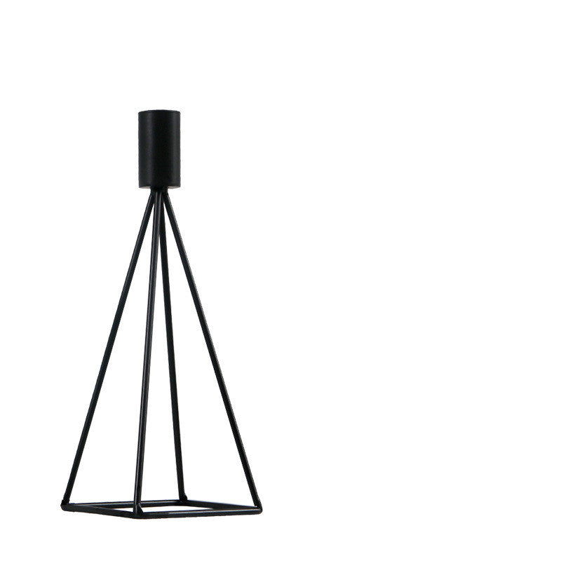 Black Iron Single-Stem Candle Holder — main view
