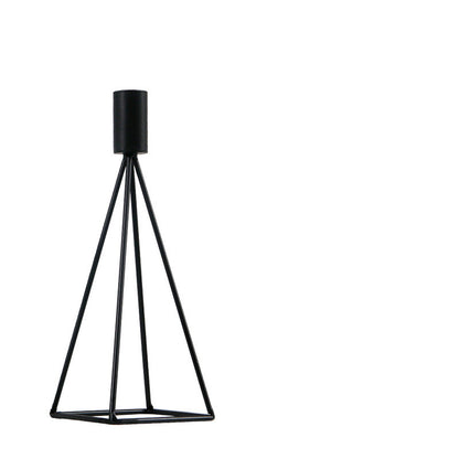 Black Iron Single-Stem Candle Holder — main view