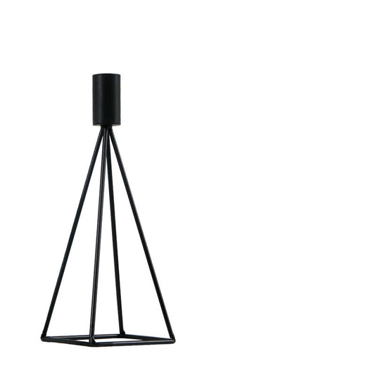Black Iron Single-Stem Candle Holder — main view
