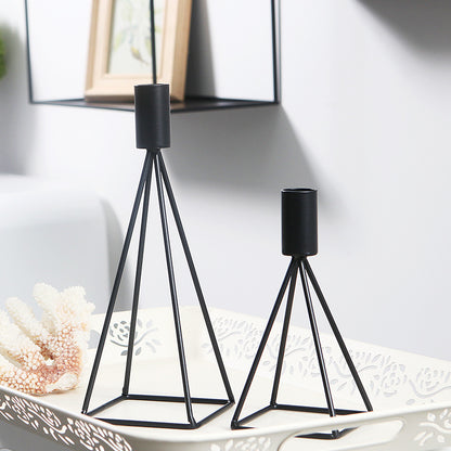 Black Iron Single-Stem Candle Holder — view 3