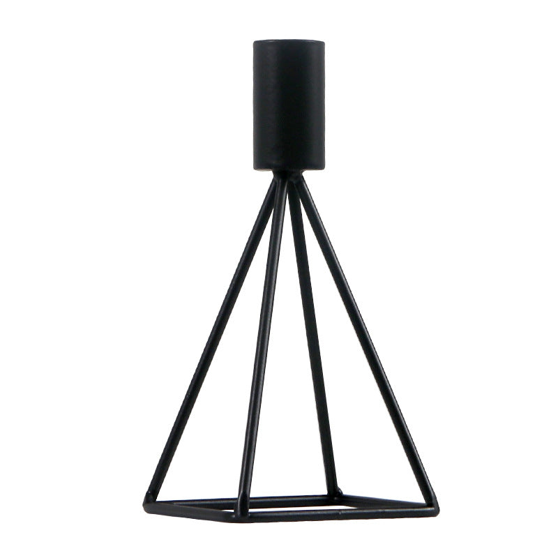 Black Iron Single-Stem Candle Holder — view 6