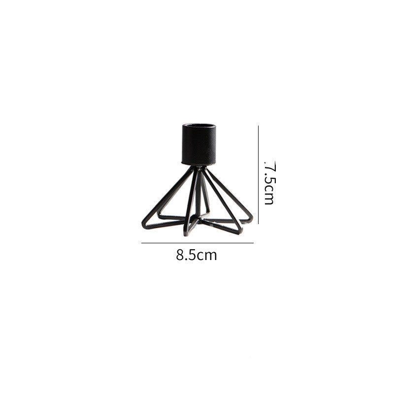 Black Iron Single-Stem Candle Holder — view 2