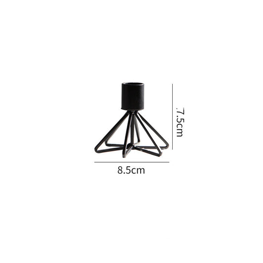 Black Iron Single-Stem Candle Holder — view 2