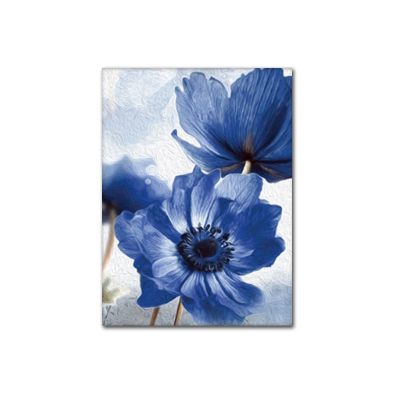 Nordic Blue Floral Canvas Print — view 3
