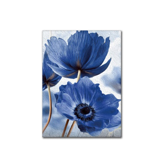 Nordic Blue Floral Canvas Print — botanical wall art | BYHIMSELF