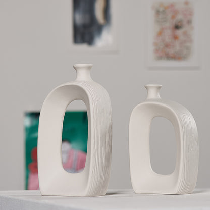 White Ceramic Vase — view 2