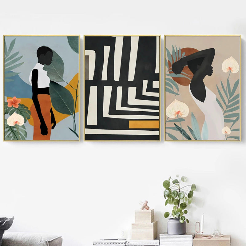 Abstract Woman & Florals Canvas Print — view 4