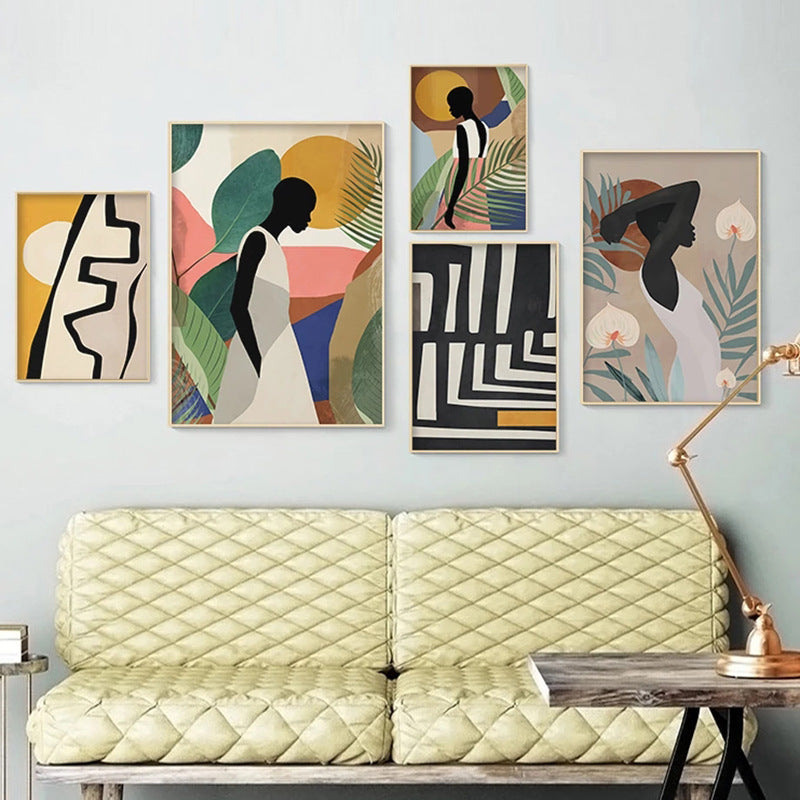 Abstract Woman & Florals Canvas Print — view 3