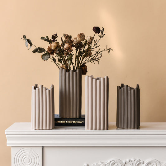 Nordic Irregular Ceramic Vase — main view