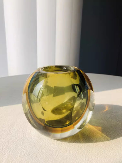 Handcrafted Blown Glass Ball Vase — view 5