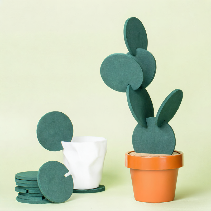 Cactus Coaster Set, ceramic coasters — view 3