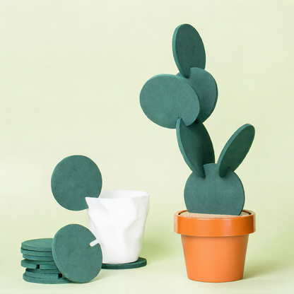 Cactus Coaster Set, ceramic coasters — view 3