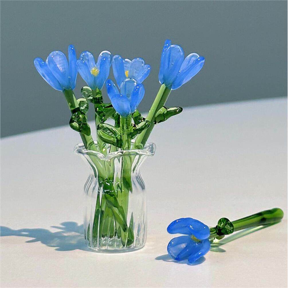 Handmade Glass Bouquet & Vase, glass decor — view 6