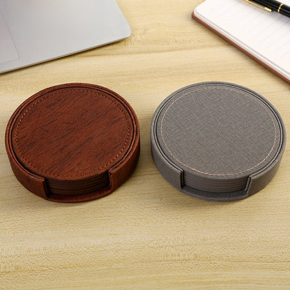 Double-Sided Leather Coaster Set — view 2