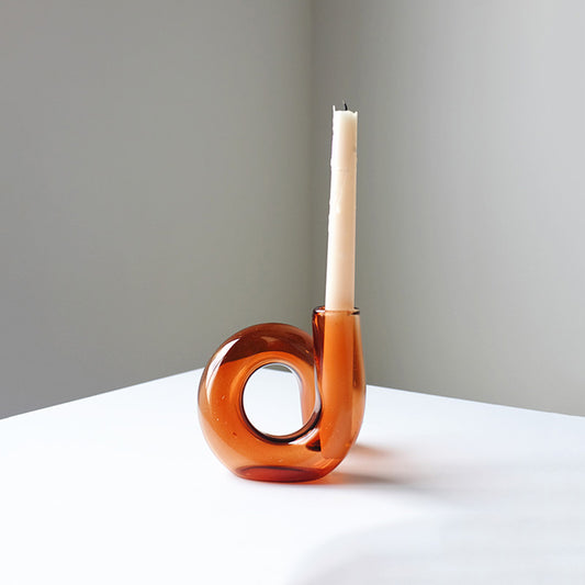 Clear Glass Candle Holder — main view