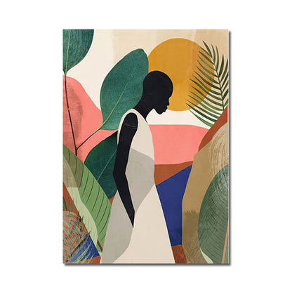 Abstract Woman & Florals Canvas Print — view 11
