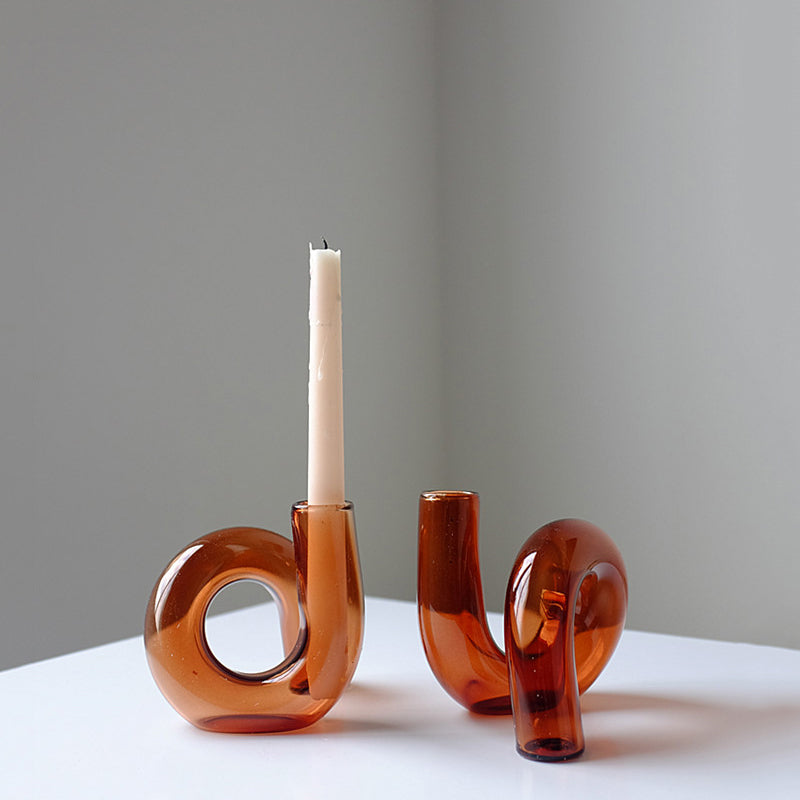 Clear Glass Candle Holder — view 3