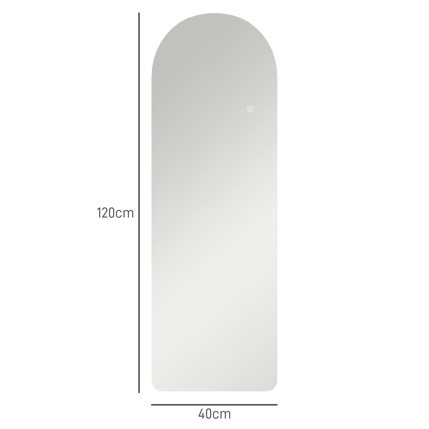 LED Arch Wall Mirror 120x40 cm — view 2