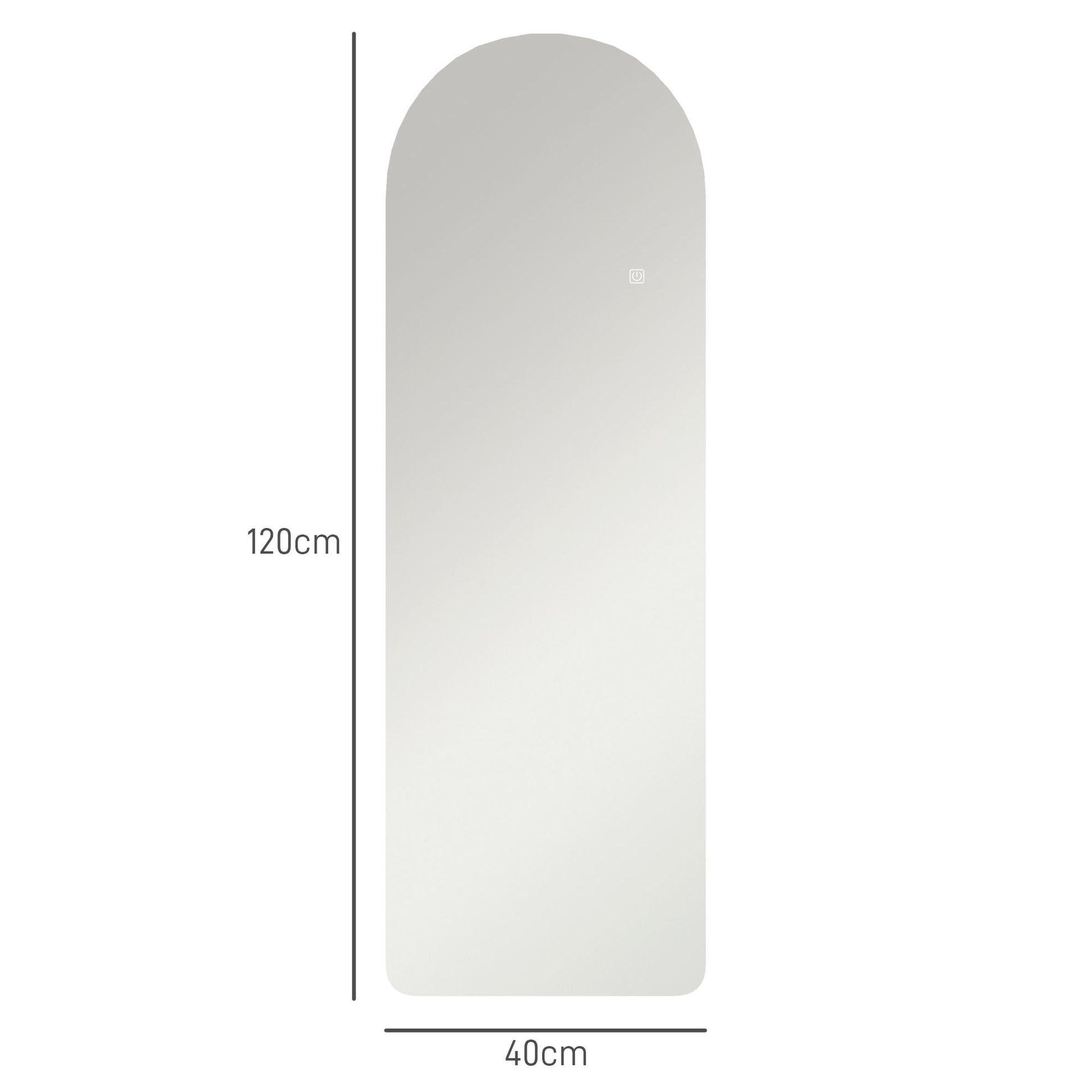 LED Arch Wall Mirror 120x40 cm — view 2