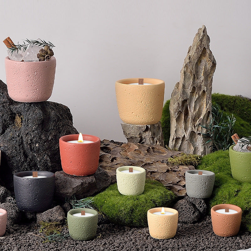 Cement Pillar Candle Holder, concrete decor — view 2