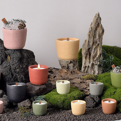 Cement Pillar Candle Holder, concrete decor — view 2