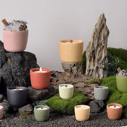 Cement Pillar Candle Holder, concrete decor — view 2