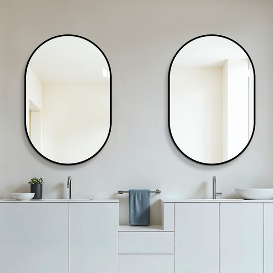 Arch Wall Mirror 60x90 cm - Black Aluminum Frame — view 2