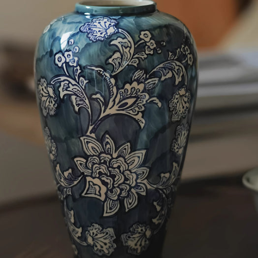 Blue & White Ink Ceramic Vase — ink-wash porcelain vase | BYHIMSELF